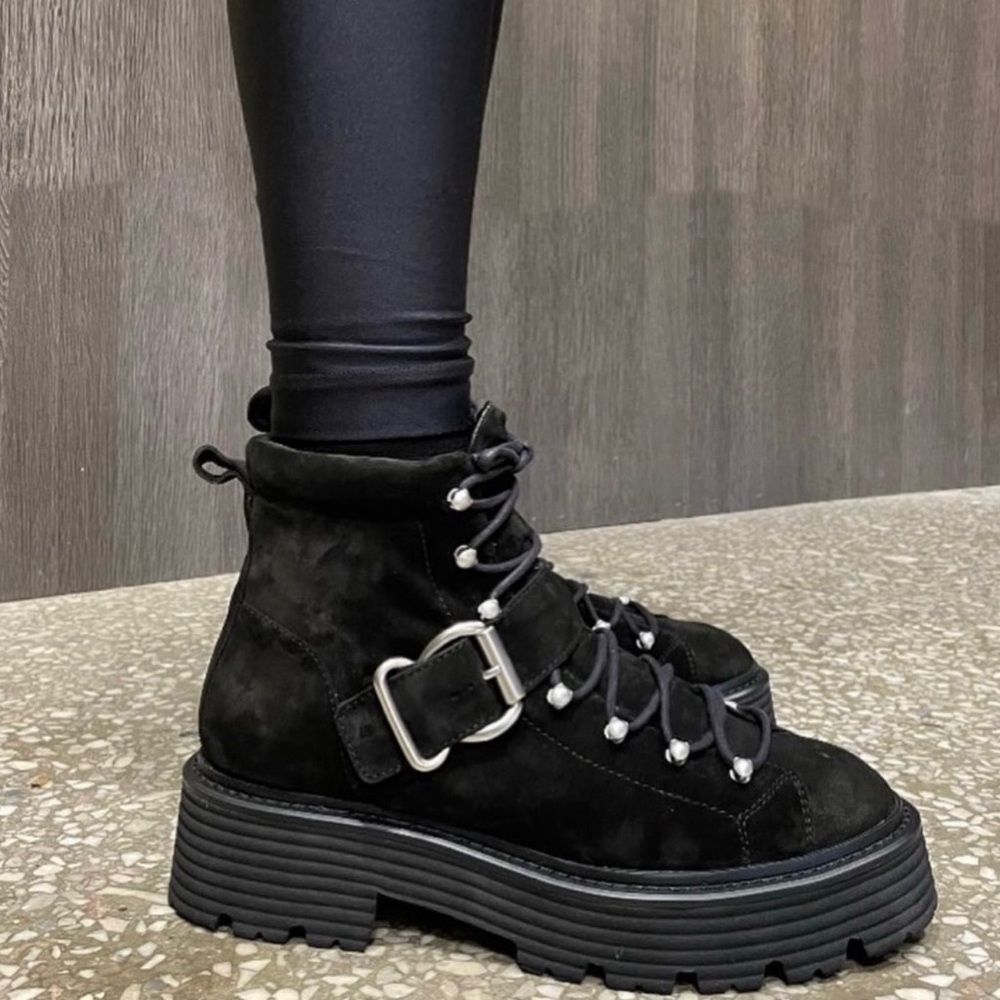 Bruno Premi Suede Combat Boots 38